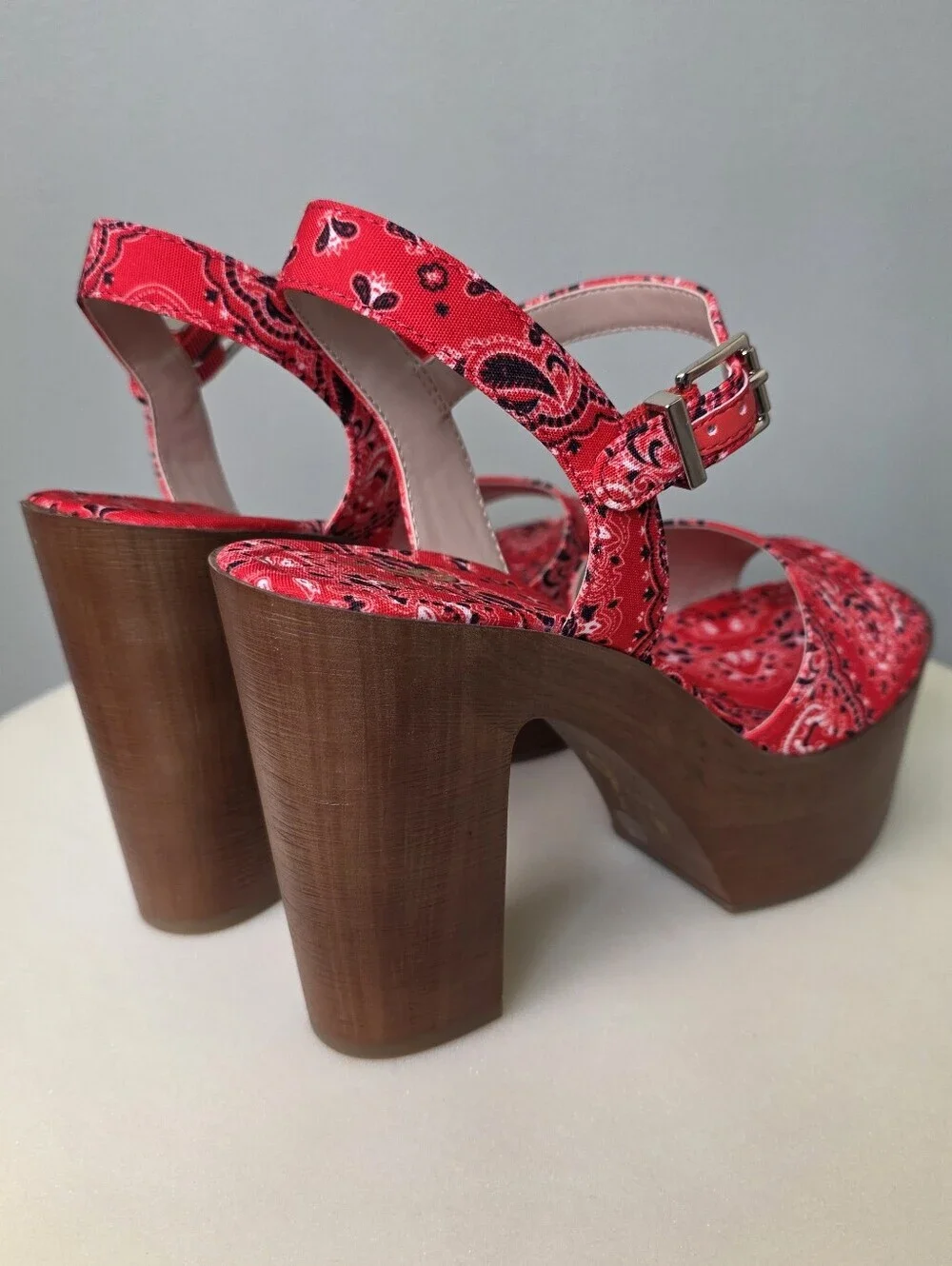 MIX No. 6 Carinda Bandana Platform Heel Sandals Red Size 7.5 NEW! GORGEOUS!!
